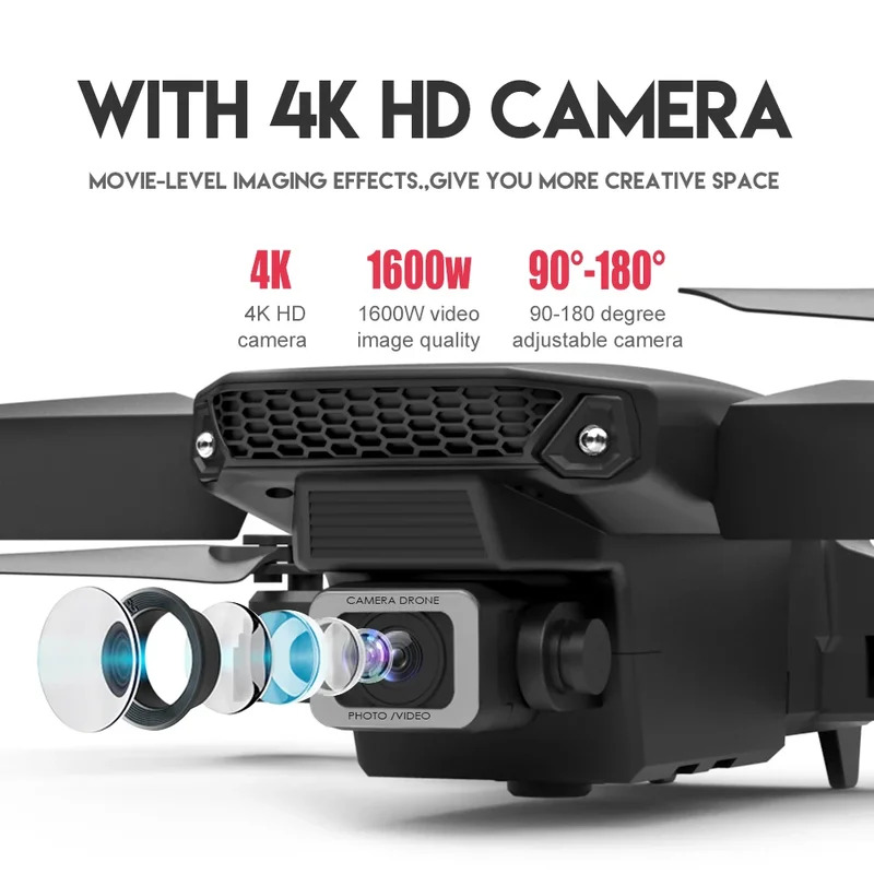 Dron plegable inteligente E88  - Drone Camera 4K reseña y precio